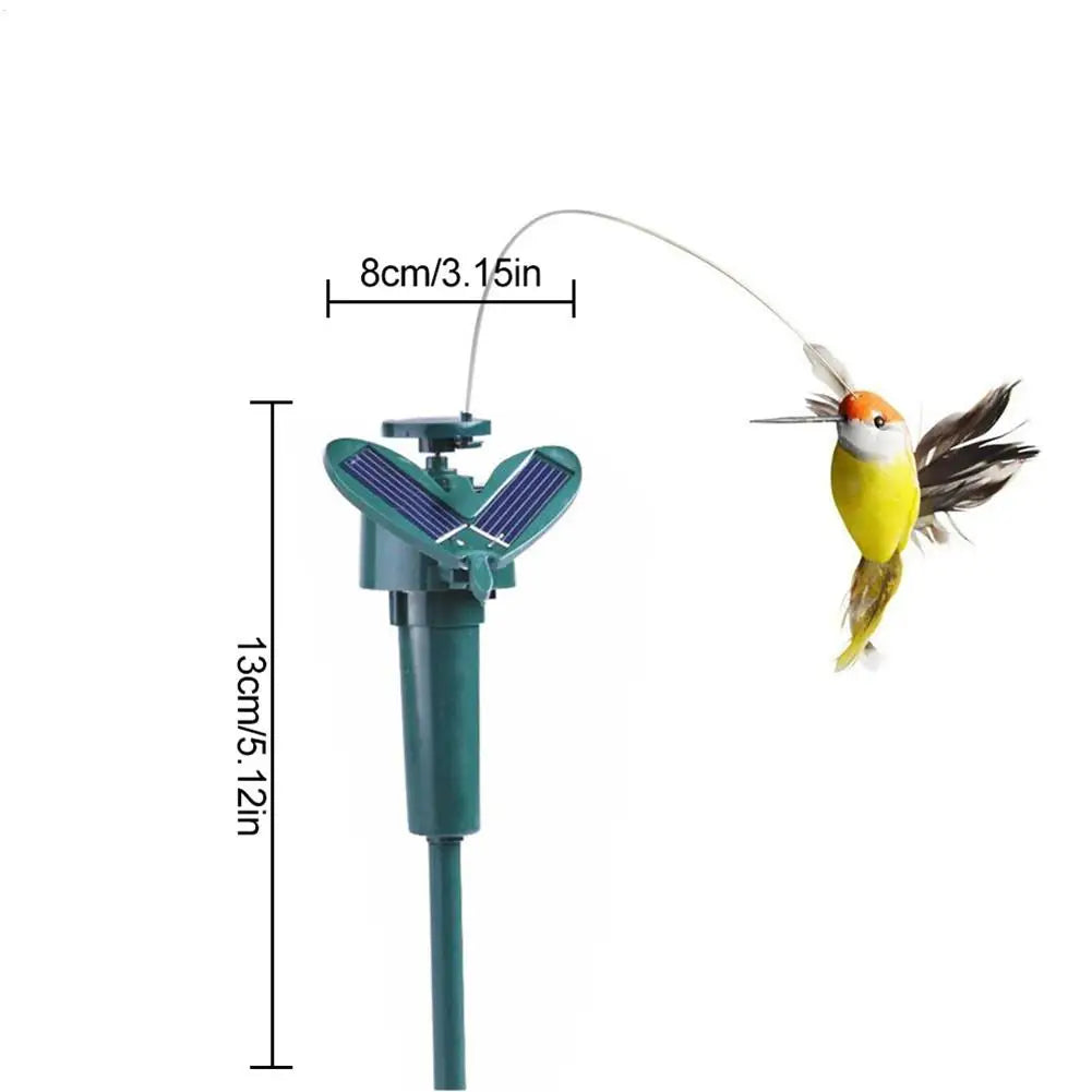 Solar Flying Hummingbird Garden Decor – Wobble Flutter Bird Solar Garden Decor Axl