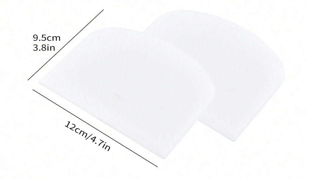 Leeseph 2-Piece Flexible Plastic Dough Scraper & Bowl Cutter Dough Scraper Set Axl 2pcs white