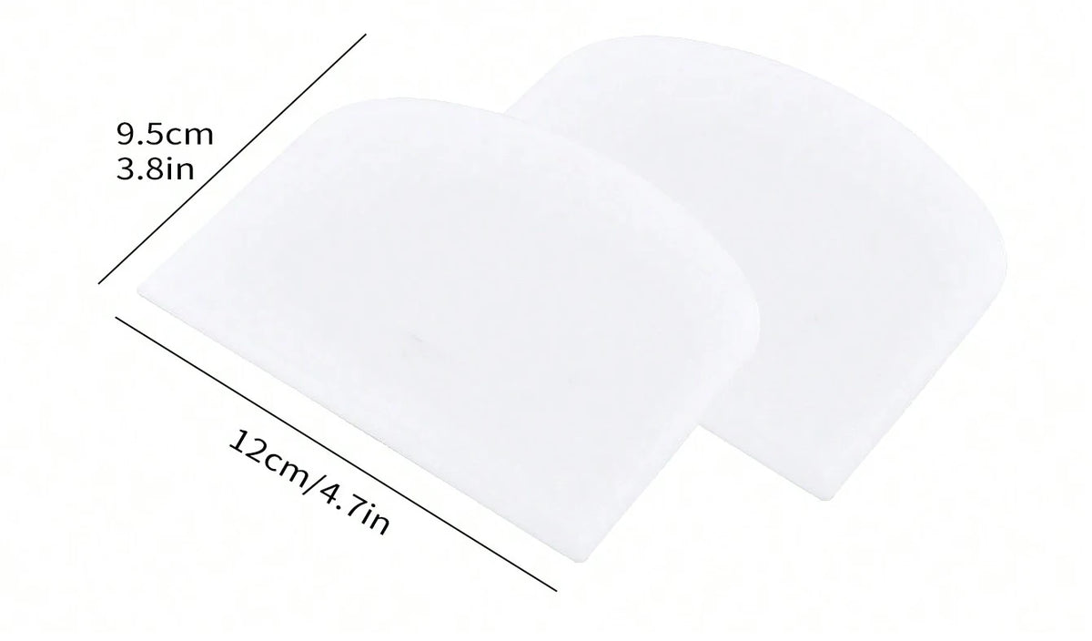 Leeseph 2-Piece Flexible Plastic Dough Scraper & Bowl Cutter Dough Scraper Set Axl 2pcs white
