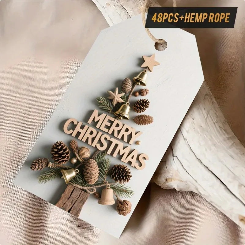 48 Christmas Gift Tags with Jute Twine – Vintage Xmas Design Christmas Gift Tags Axl