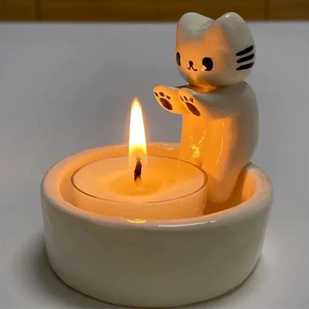 Cute Cat Candle Holder – Aromatherapy Candlestick Home Decor Candle Holder Axl