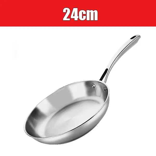 Stainless Steel Frying Pan 24/26/28cm Non-Coating Skillet Stainless Steel Skillet Axl 24cm