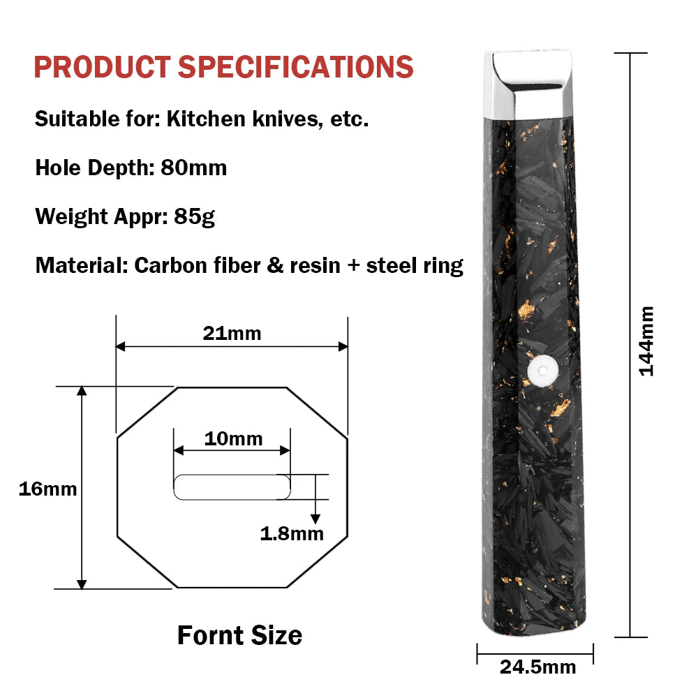 XITUO Octagonal Wood Knife Handle – DIY Japanese Damascus Style Knife Handle Axl DB-2512C