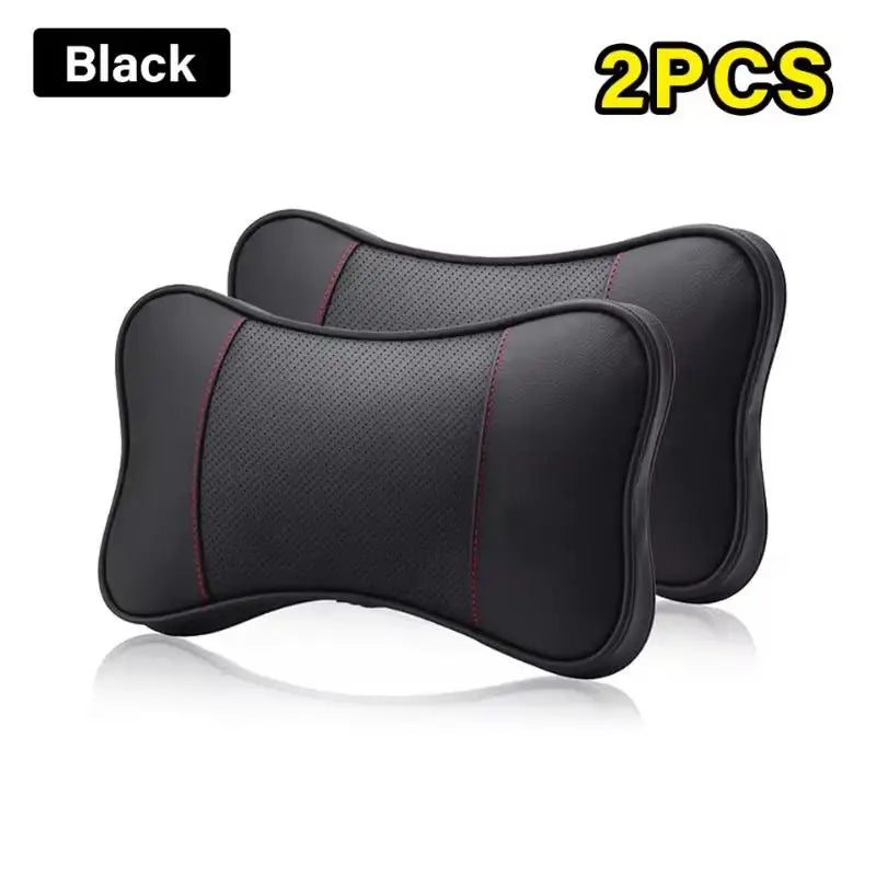 Car Neck Headrest & Lumbar Support Pillow Set – 2 Piece Car Seat Pillow Set Axl Black