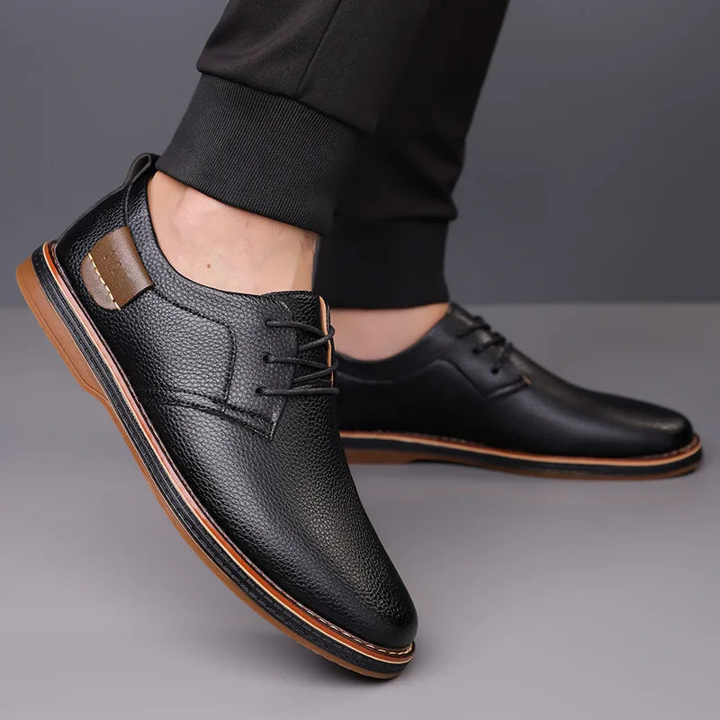 Men's Brogue Oxford Lace-Up Dress Shoes – Plus Size Loafers Men's Dress Shoes Axl Black 40