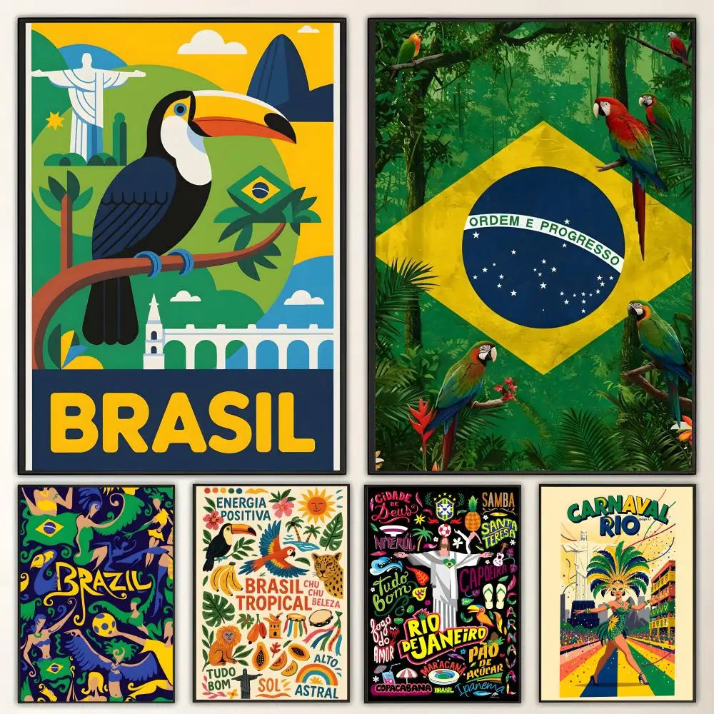 Brazil Theme Art Poster – HD Waterproof Sticky Wall Print Wall Art Poster Axl