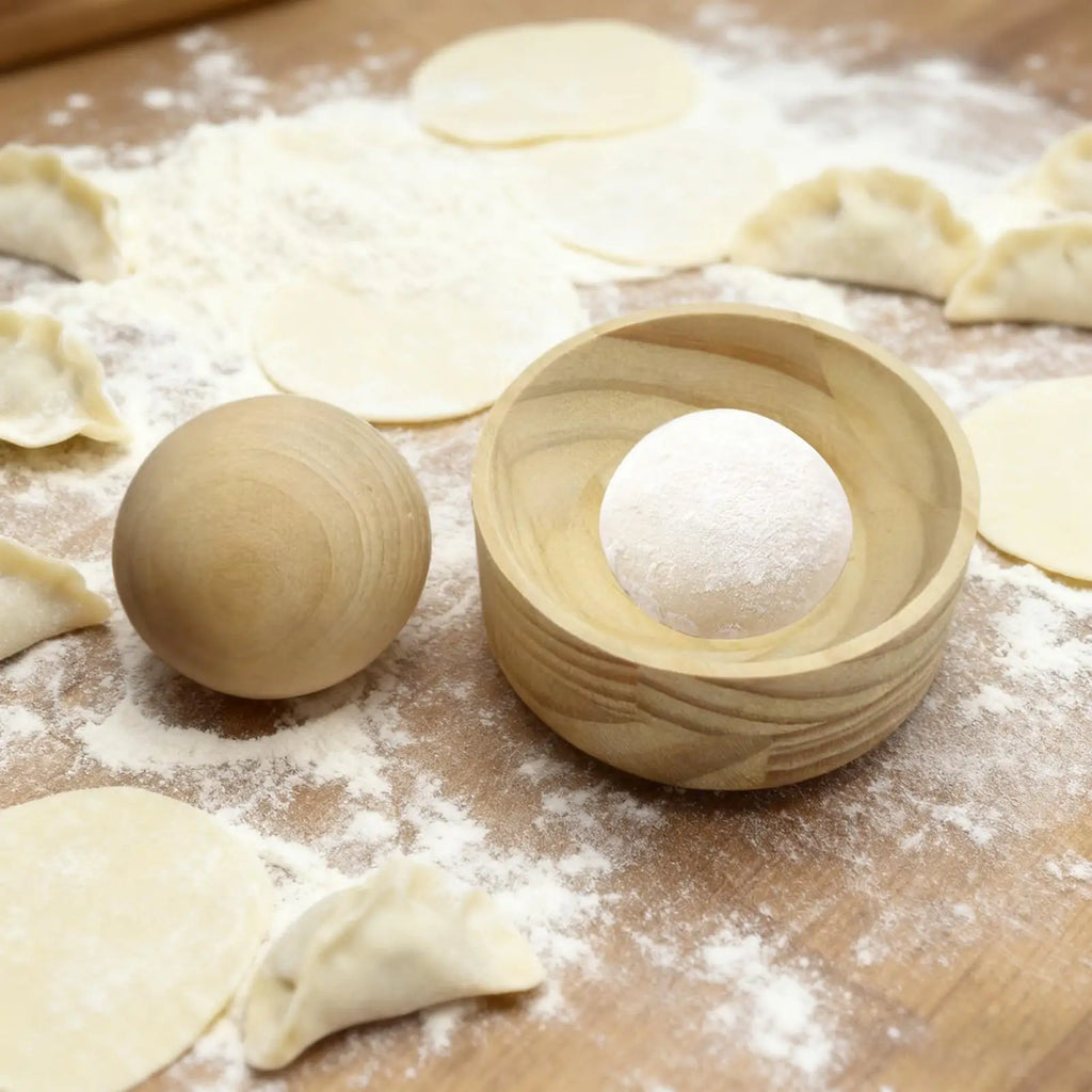 Wooden Dumpling Skin Maker – Hand Press Dough Wrapper Mold Dumpling Dough Press Axl