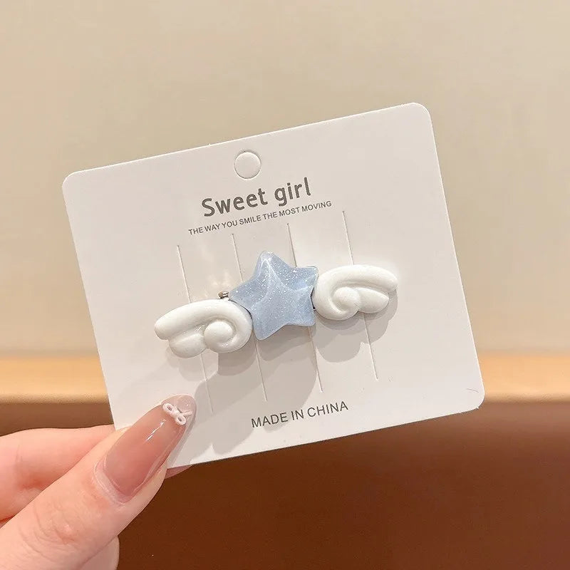 Star Wing Hair Clips for Girls – 2PCS Acrylic Barrettes Hair Barrettes Axl