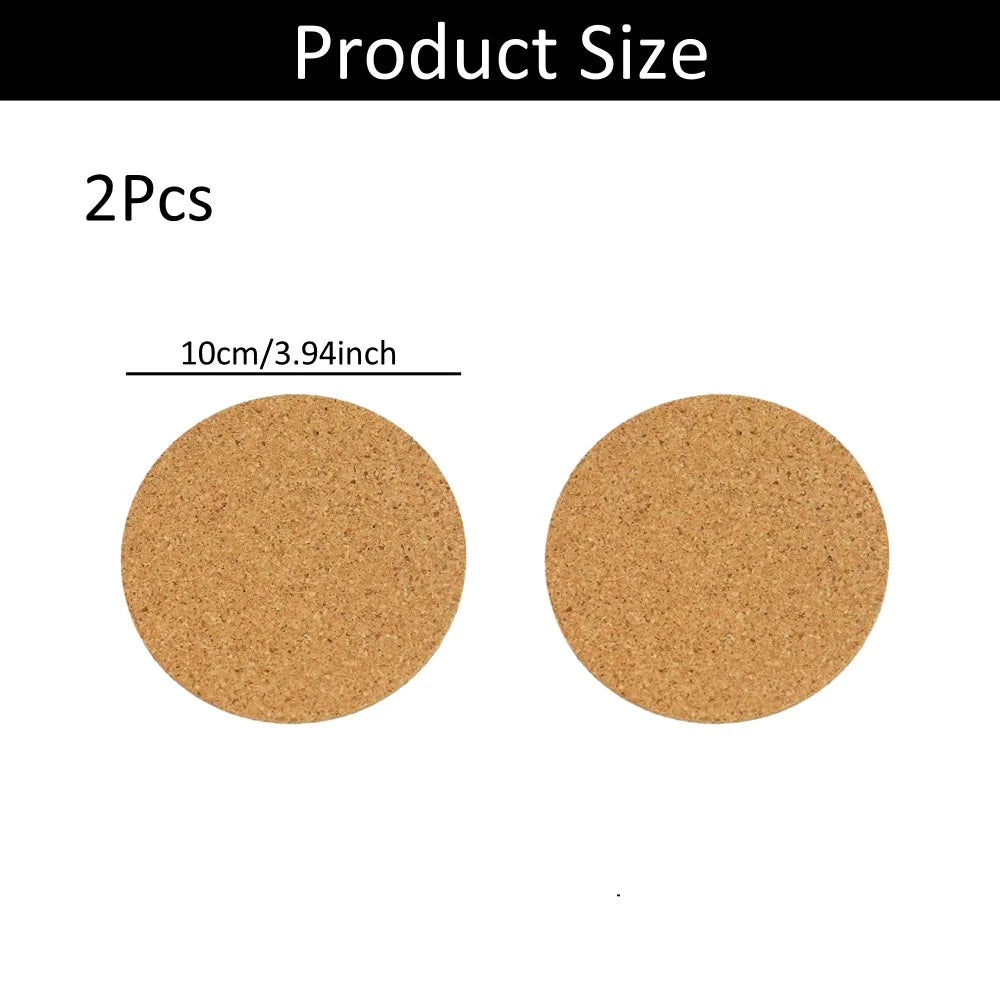 Round Cork Coasters – Heat-Resistant Drink Coasters Set of 2/4/6 Cork Drink Coasters Axl 2Pcs Round 10x10cm