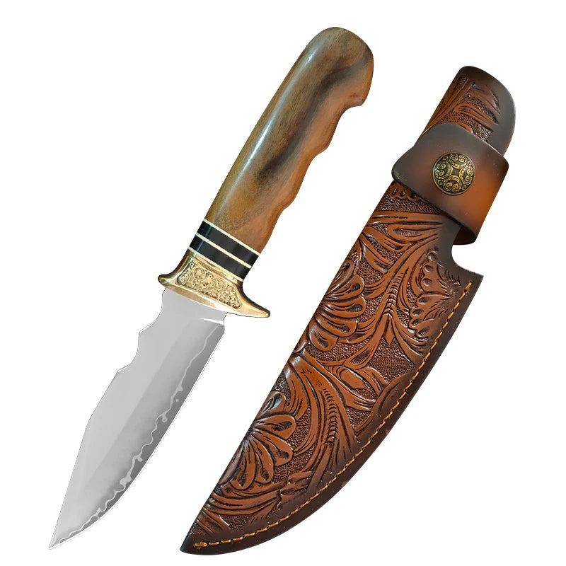 InLeung Damascus Steel Boning Knife – Handmade Wood Handle Damascus Kitchen Knife Axl Knife A