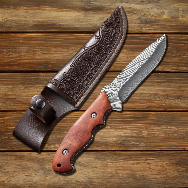 Damascus Pattern Kitchen Knife – D2 Steel Multi-Purpose Boning Multi-Purpose Kitchen Knife Axl