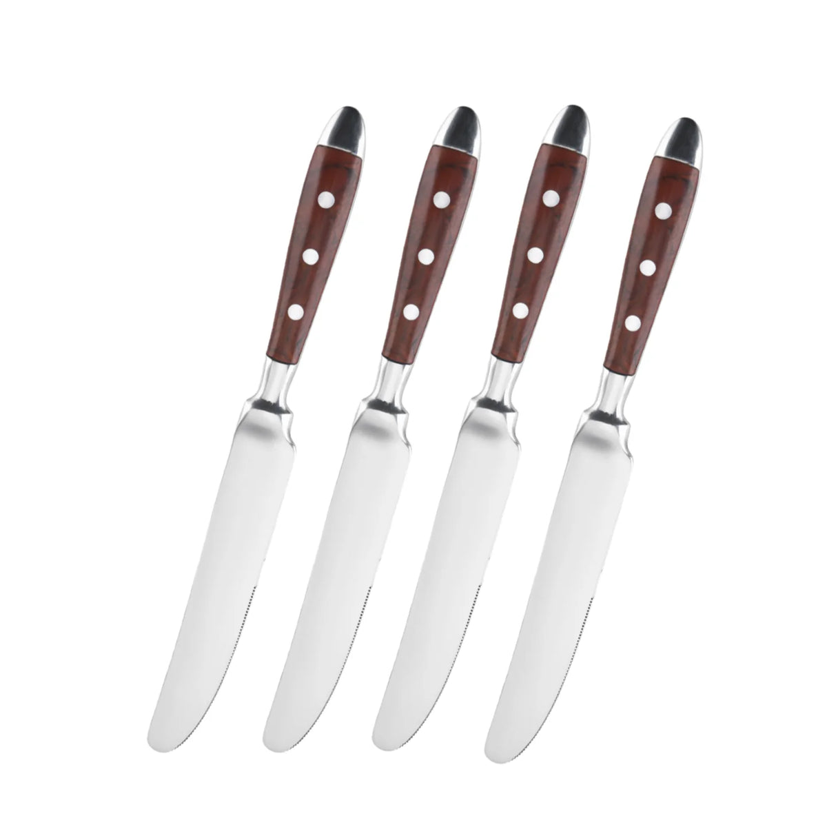 6-Piece Wood-Grain Stainless Steel Cutlery Set | Knife Fork Spoon Flatware Cutlery Set Axl 4 Pc Table knife China Mainland