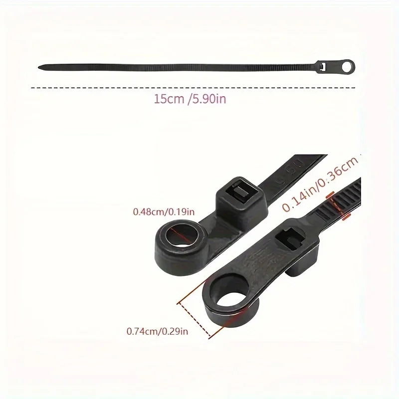 Heavy-Duty Screw Hole Zip Ties – Self-Locking Organizer Straps Cable Zip Ties Axl