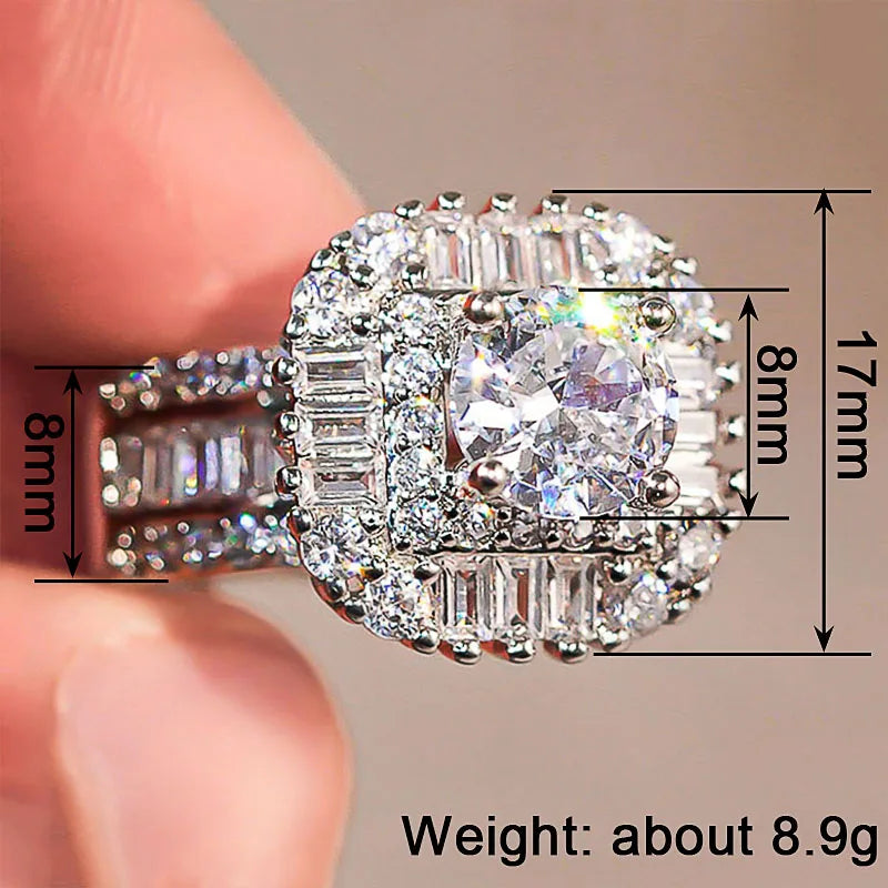 Huitan Cubic Zirconia Cocktail Ring – Women's Party Jewelry Cocktail Ring Axl