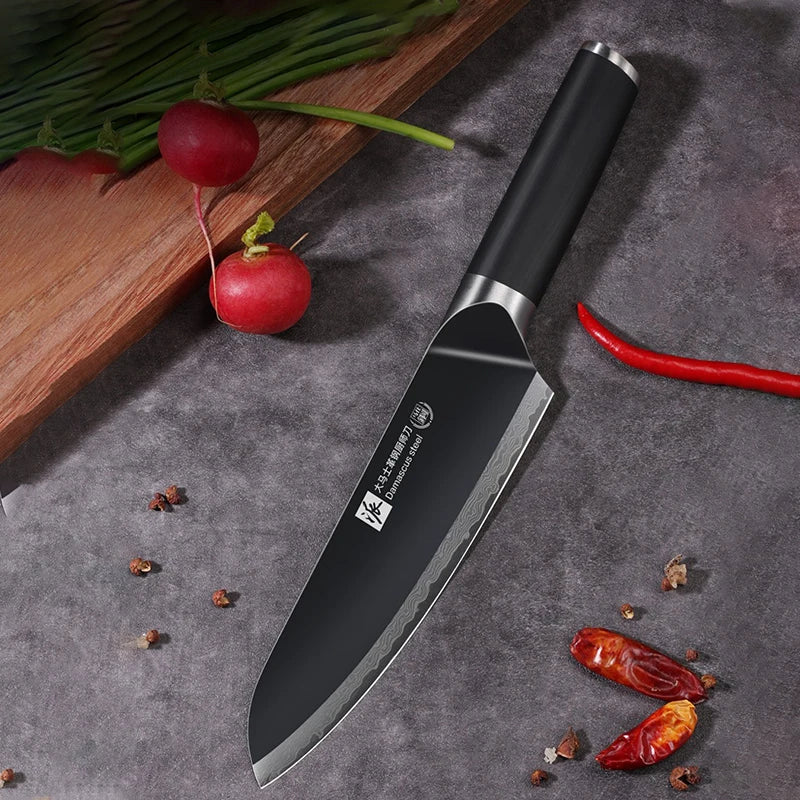 PLYS Damascus Steel Chef Knife – Multi-Purpose Kitchen Knife Damascus Chef Knife Axl black