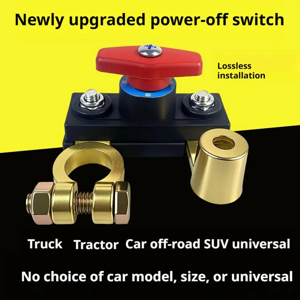 Car Battery Disconnect Switch 12V/24V – Universal Cutoff Isolator Battery Disconnect Switch Axl