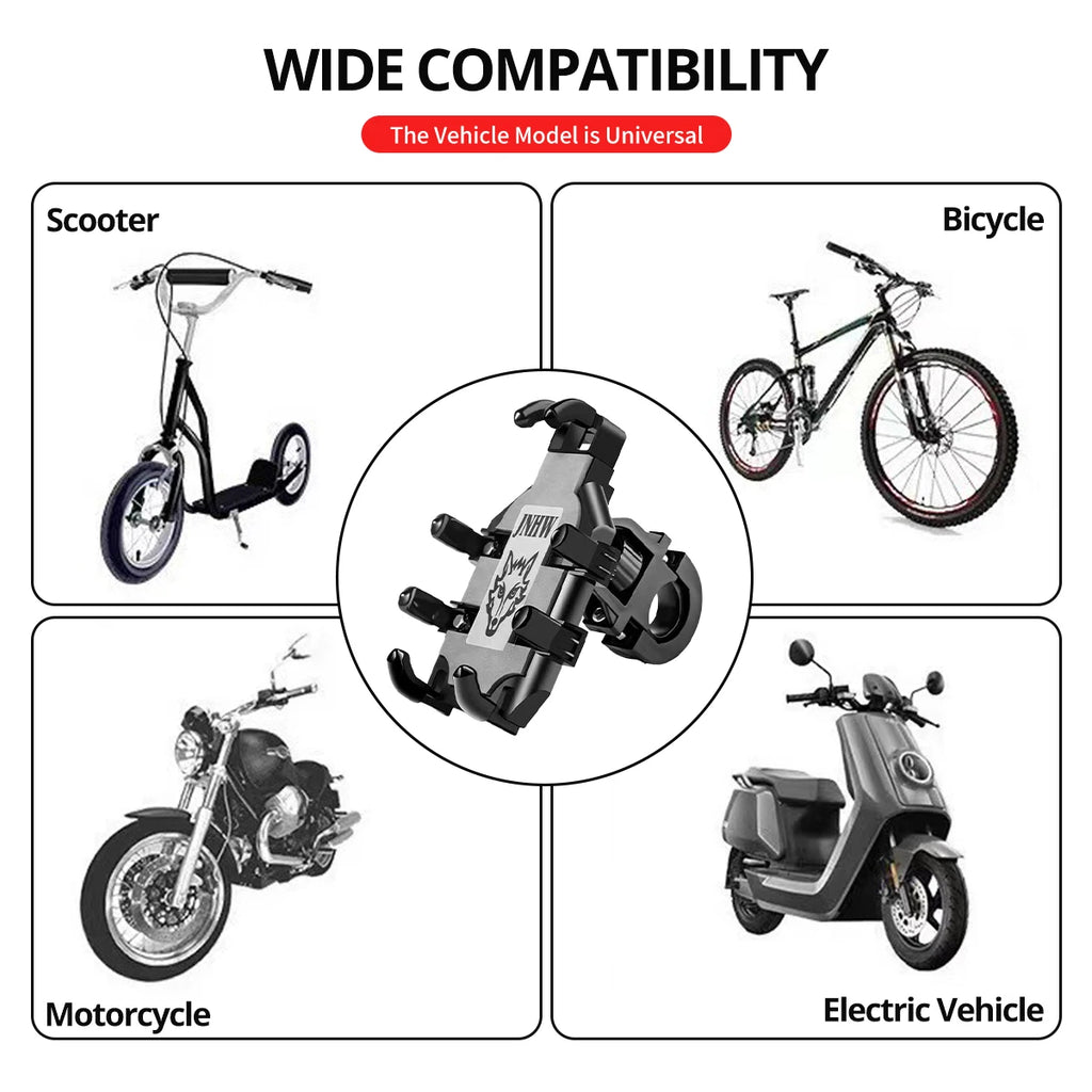 Octopus Motorcycle Bicycle Handlebar Phone Holder – 360° Rotating Handlebar Phone Mount Axl