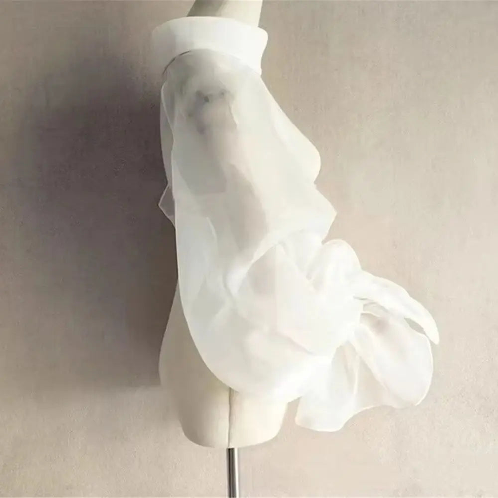 Puffy Detachable Bridal Arm Sleeves – Sheer Lantern Cape Bridal Arm Sleeves Axl