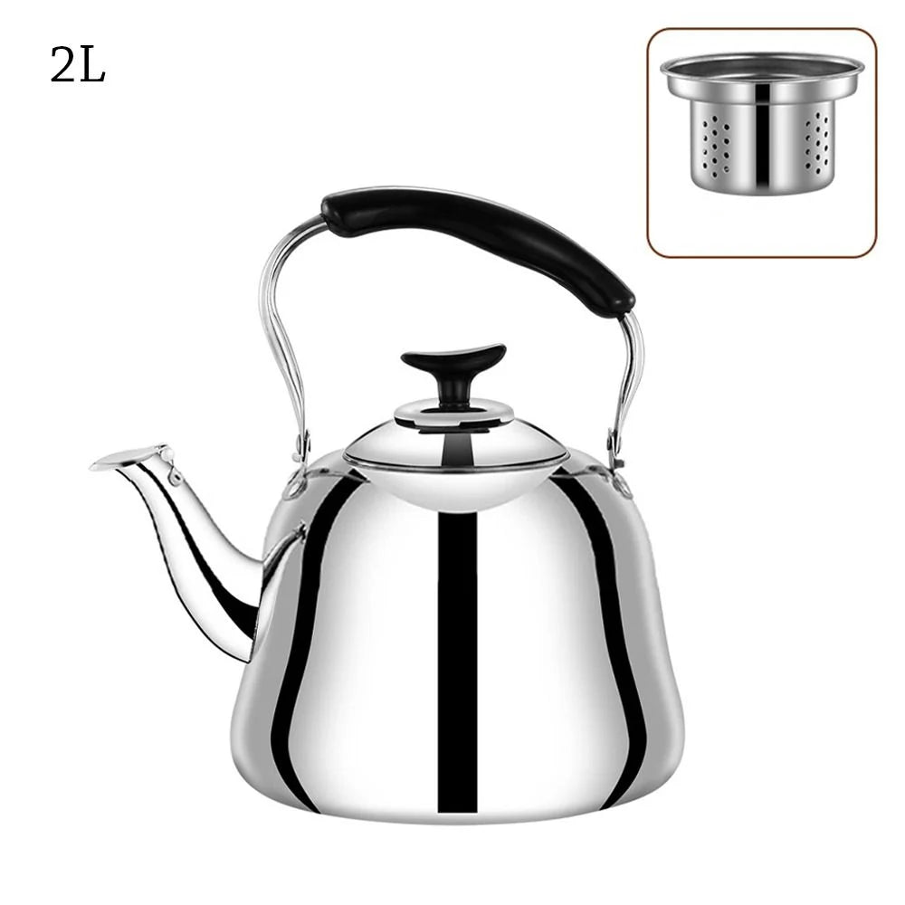 Stainless Steel Whistling Tea Kettle – Gas & Induction 1–3L Whistling Tea Kettle Axl 2L