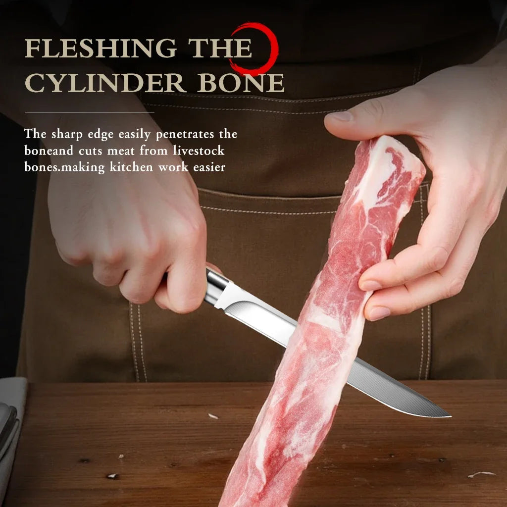 M390 Stainless Steel Boning Knife with Wood Sheath | BBQ Boning Knife Axl