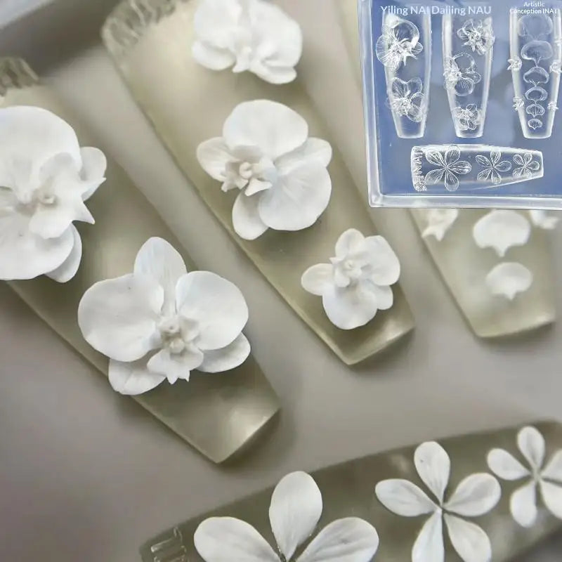3D Silicone Nail Mold – Phalaenopsis Flower DIY Nail Art Template Nail Art Mold Axl