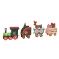 Wooden Christmas Train Decoration – Multicolor Cartoon Animal Christmas Wood Decor Axl 1898C