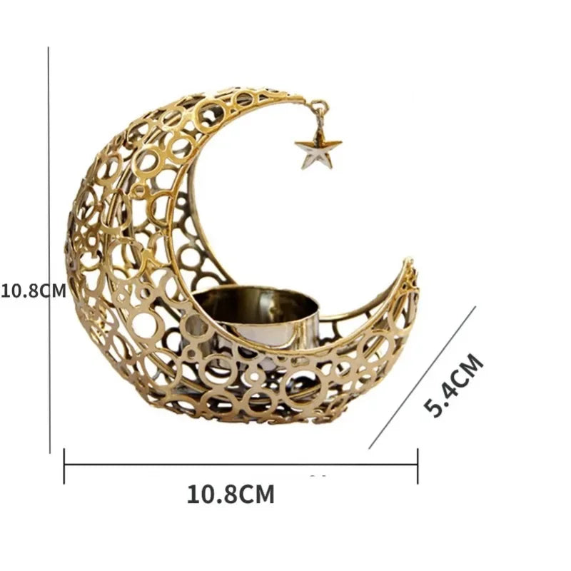 Ramadan Moon Metal Candle Holder – Eid Mubarak Home Decor Metal Candle Holder Axl