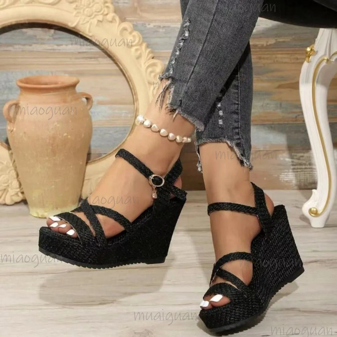 Roma Women's Wedge Sandals – High Heel Beach Gladiator Shoes Wedge Sandals Axl