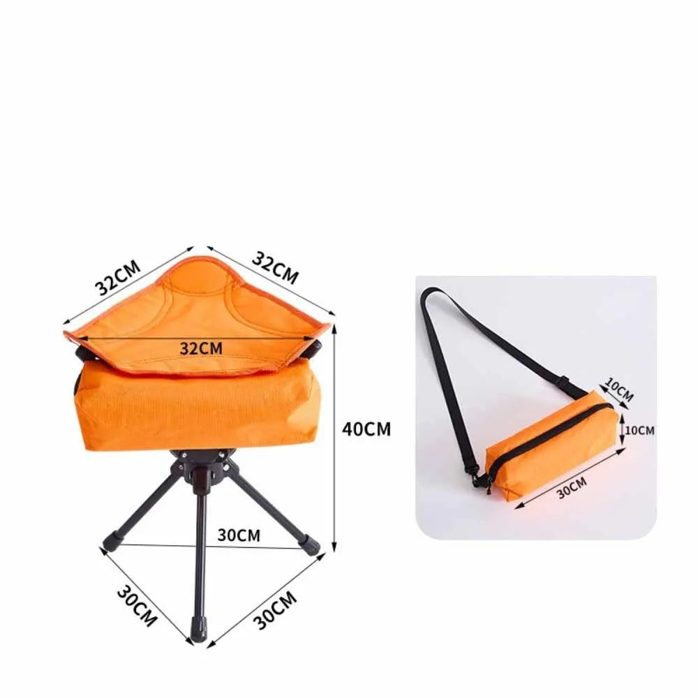 Portable Folding Tripod Stool – Camping & Fishing Chair Folding Camping Stool Axl Orange