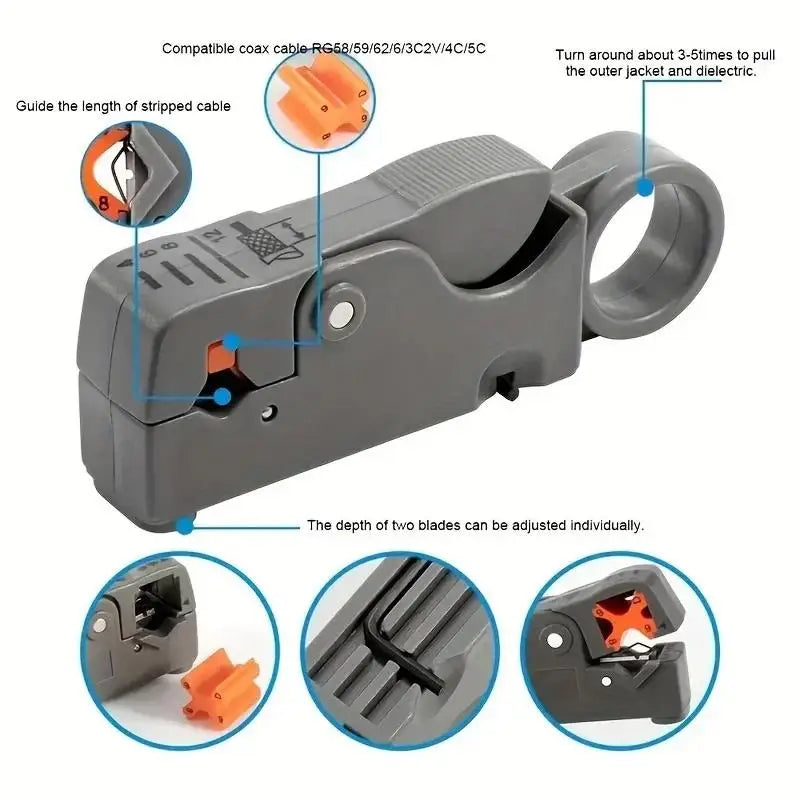Automatic Coaxial Cable Stripper – Wire Stripping Pliers Tool Cable Stripper Tool Axl