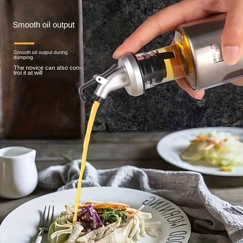 KEMORELA Glass Olive Oil Dispenser Bottle with Switch & Scale Oil Dispenser Bottle Axl
