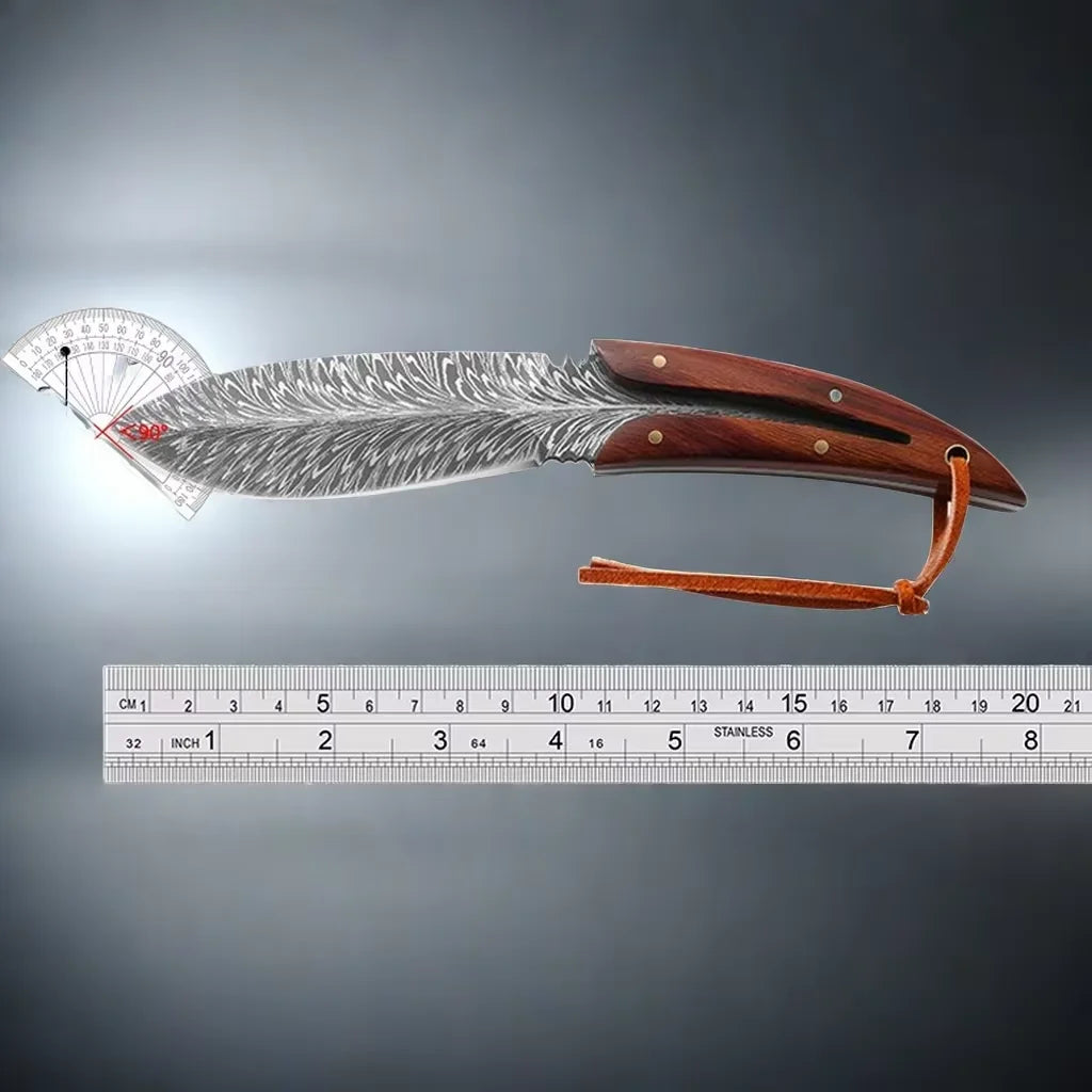 EDC Fixed Blade Knife – Walnut Handle | Camping Survival Knife Fixed Blade Knife Axl