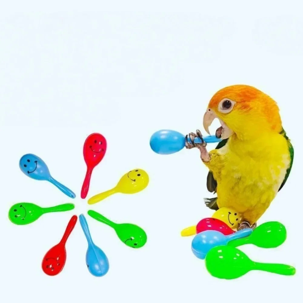 Mini Parrot Rattle Sand Hammer Toy – 5 Pack Bird Training Bird Rattle Toy Axl