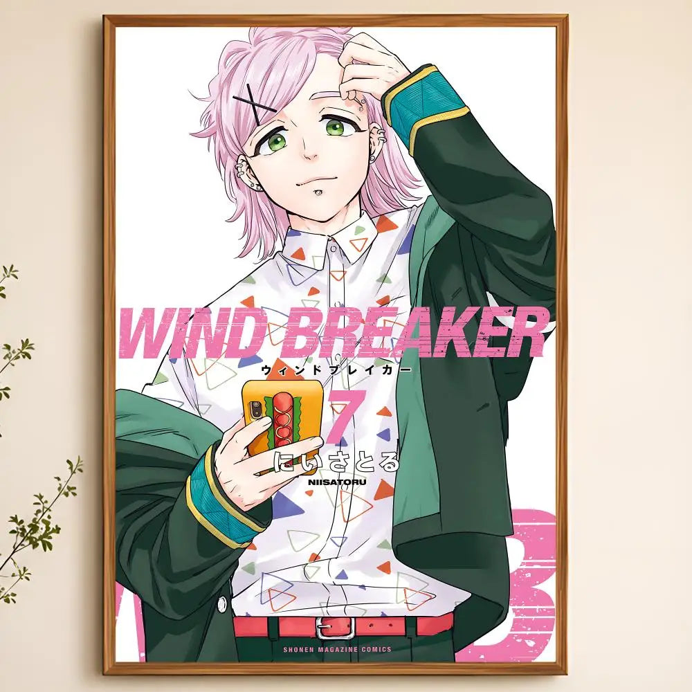 Wind Breaker Anime Poster – Waterproof Self-Adhesive Wall Art Anime Wall Poster Axl