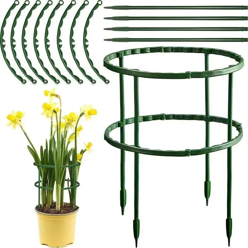 Semicircle Plastic Plant Support Stakes – 4pc Garden Flower Stand Plant Support Stakes Axl