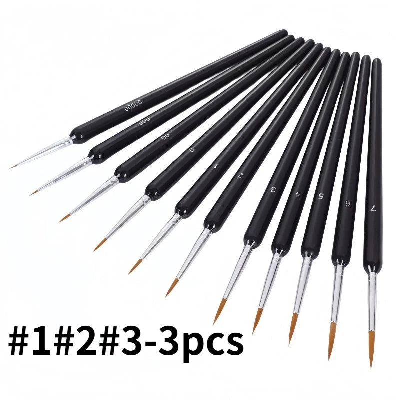 Miniature Paint Brush Set – Fine Detail Nylon Brushes 3/5/6pc Miniature Paint Brush Set Axl A-3pcs