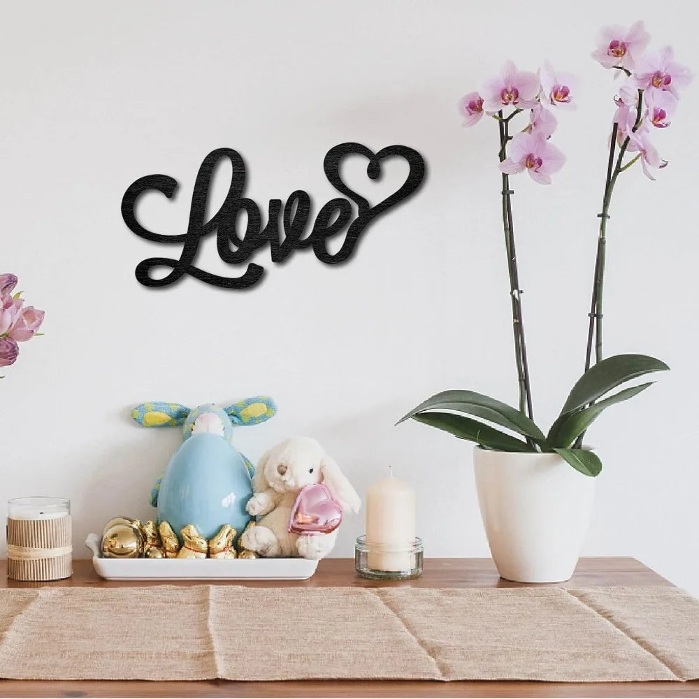 Laser Cut Wooden Love Sign – Heart Wall Art Home Décor Wooden Wall Sign Axl