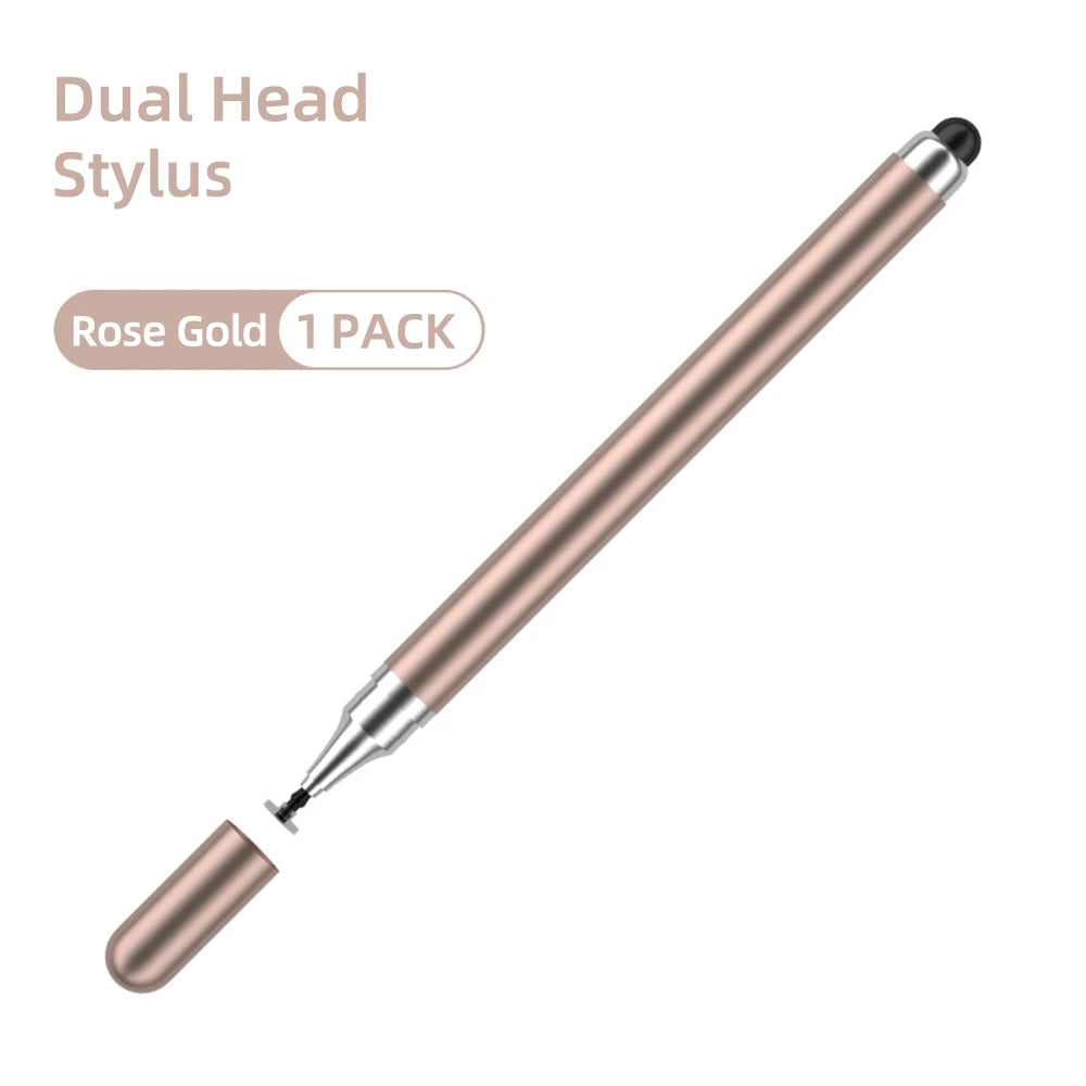 Universal 2-in-1 Stylus Pen for iPad, Android & Tablet Capacitive Stylus Pen Axl Rosegold