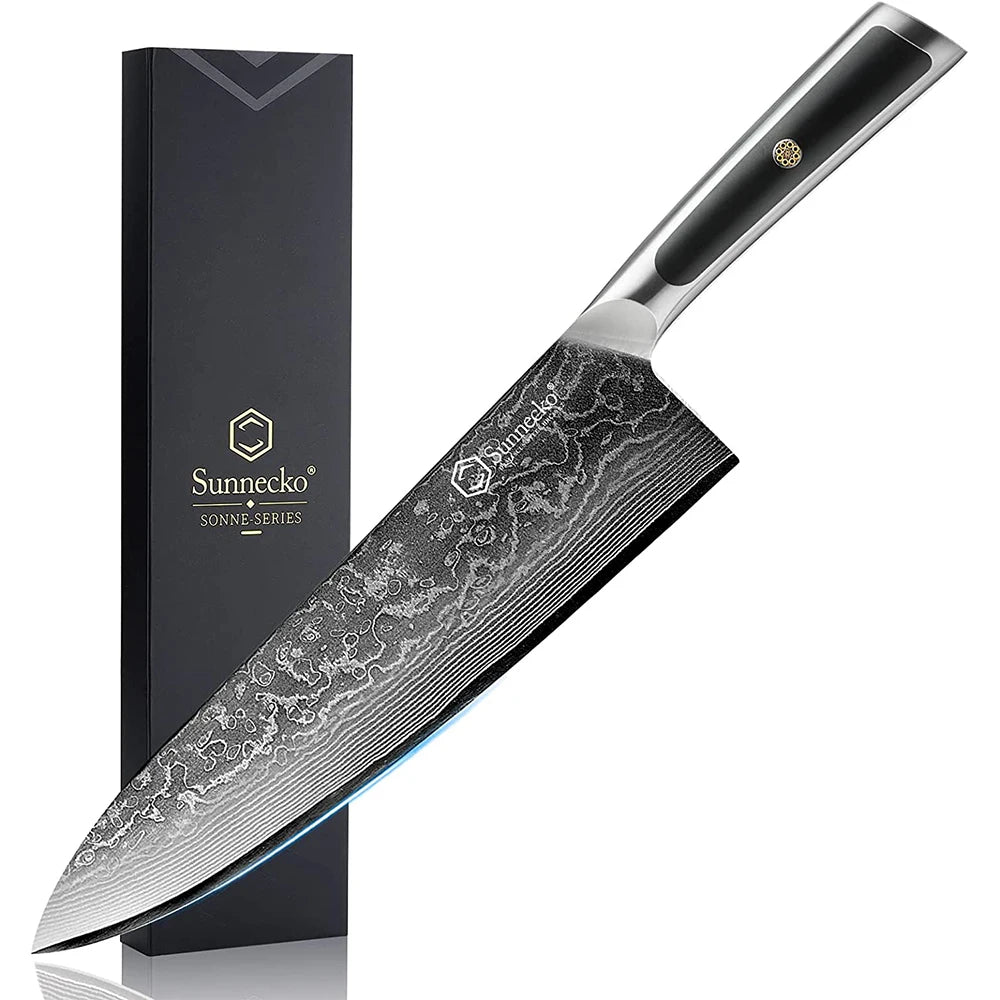 Sunnecko 8" Damascus Chef's Knife | VG10 Steel Gyuto Damascus Chef's Knife Axl China Mainland 8 inch
