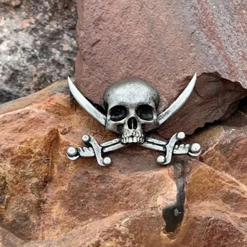 Gothic Skull Cross Brooch Pin – Vintage Metal Badge Jewelry Gothic Brooch Pin Axl