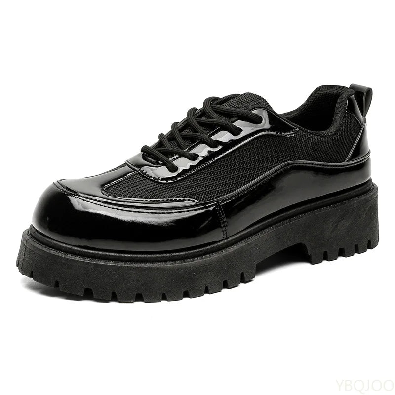 Men's Low Top Lace-Up Casual Dress Shoes – Thick Sole Men's Dress Shoes Axl black 42