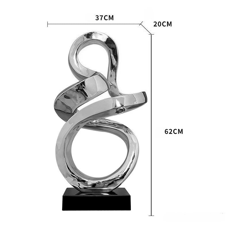Modern Resin Figurine – Luxury Living Room & Hall Décor Ornament Decorative Figurine Axl Silvery