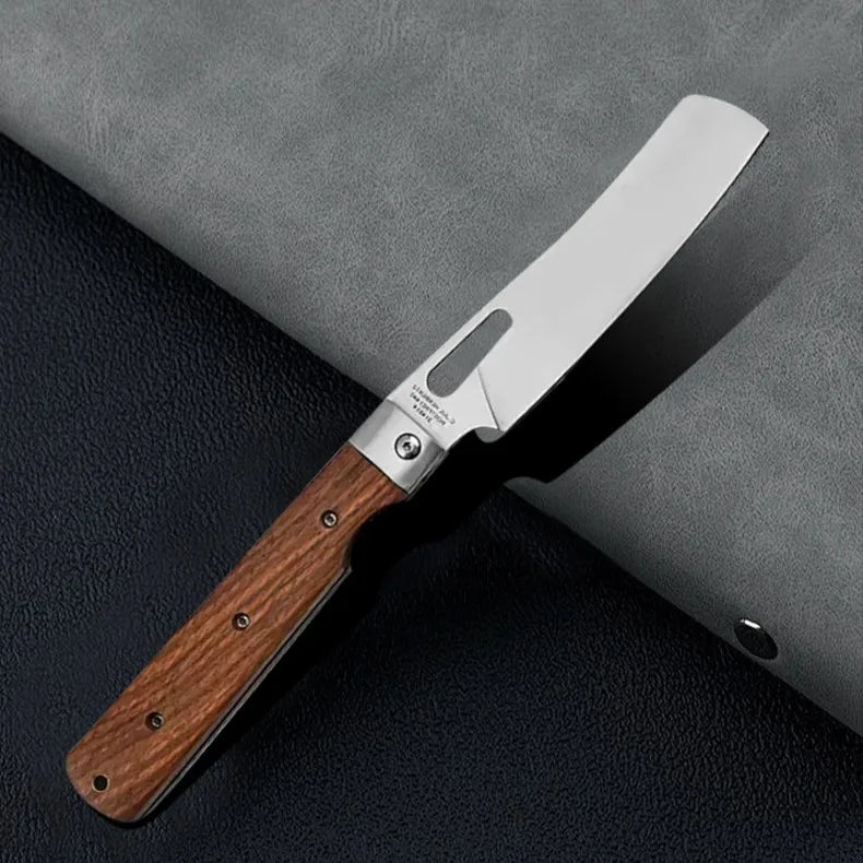 COOKCRAZE Folding Bread Knife | 440A Stainless Steel Rosewood Folding Pocket Knife Axl