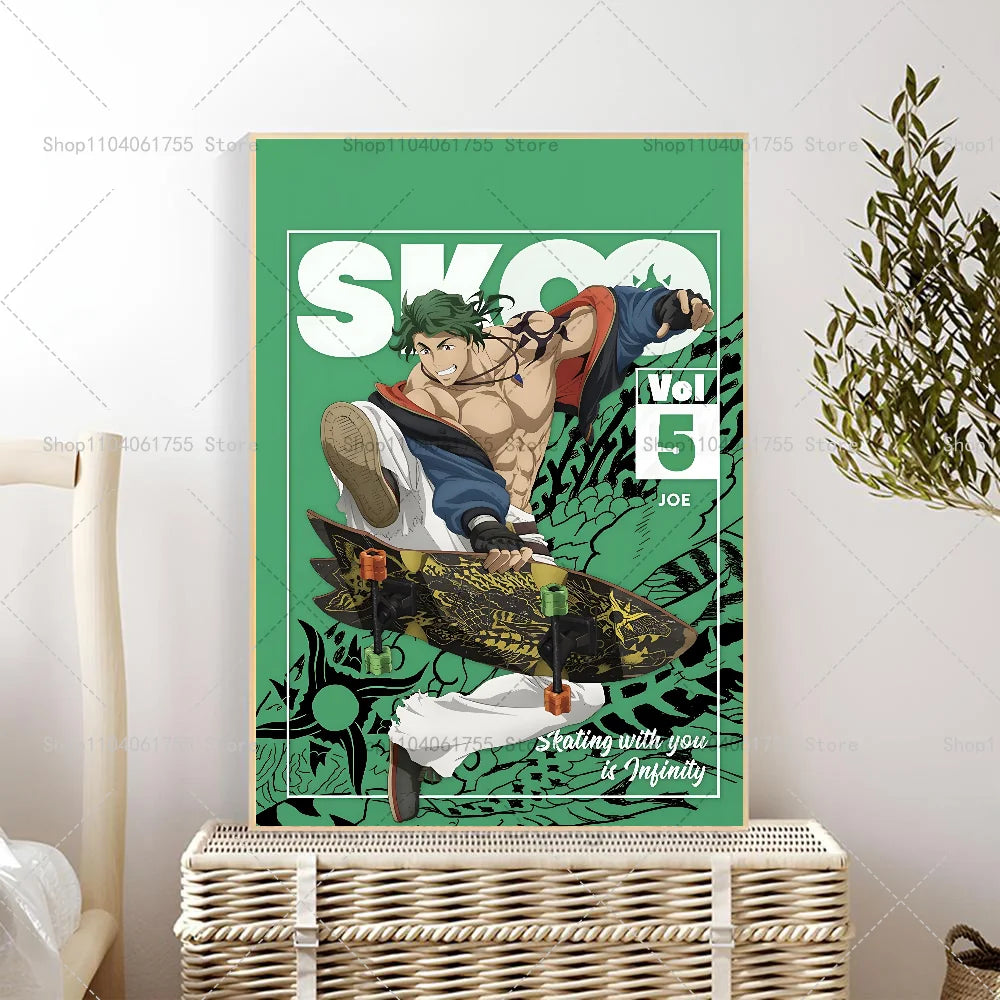 Sk8 the Infinity Anime Poster – Self-Adhesive Waterproof Sticker Anime Wall Poster Axl z4 40x60cm No Frame