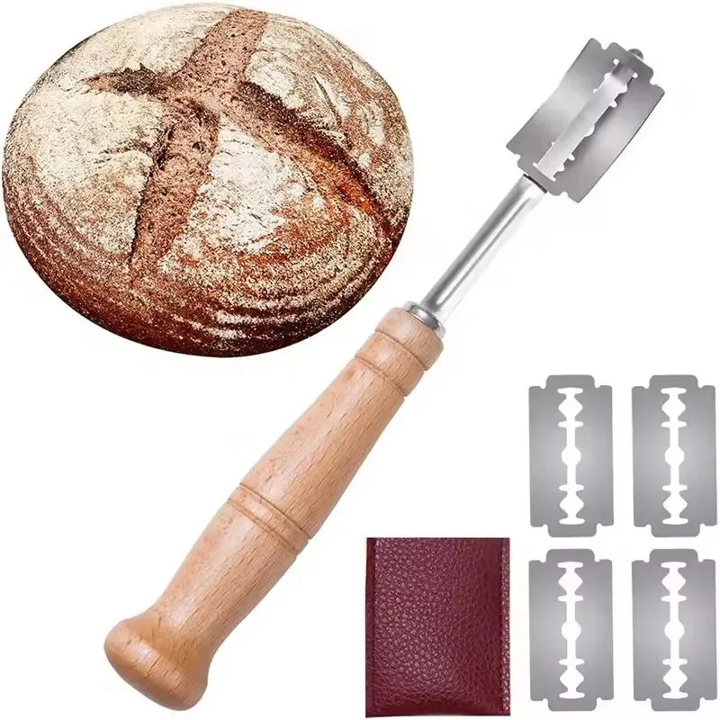 Bread Lame Set – Stainless Steel Scorer & 5 Blades Bread Scoring Tool Axl