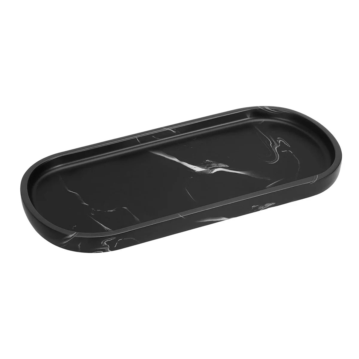 Oval Silicone Soap Dispenser Tray – 9.8" Bathroom Vanity Tray Bathroom Vanity Tray Axl black