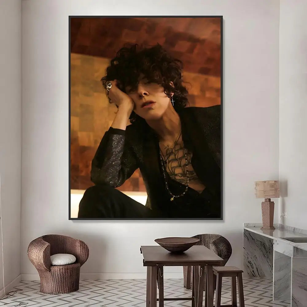 Singer L-LP HD Waterproof Poster Sticker | Wall Décor & Gift Wall Poster Sticker Axl White12 50X70cmNoframe