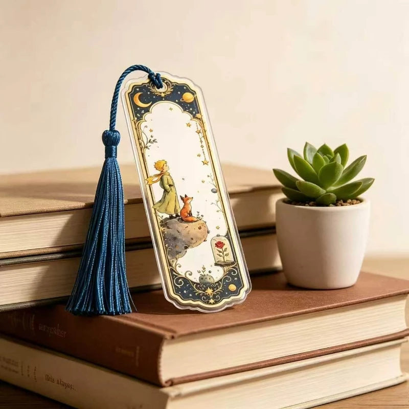 Little Prince Acrylic Tassel Bookmarks Set of 5 | Literary Gift Acrylic Bookmarks Axl