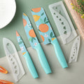 3-Piece Kitchen Knife Set – Stainless Steel Fruit Print Knives Kitchen Knife Set Axl 3pcs blue