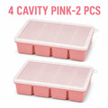 Silicone Long Ice Stick Tray with Lid – Oven Safe, Stackable Silicone Ice Tray Axl 4 Cavity Pink-2 Pcs